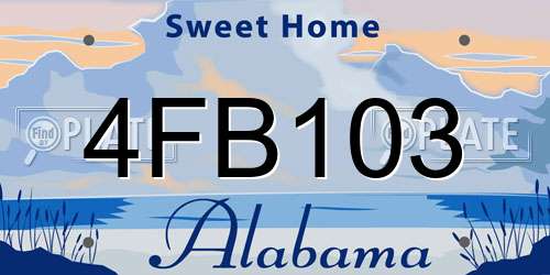 4FB103 Alabama License Plate
