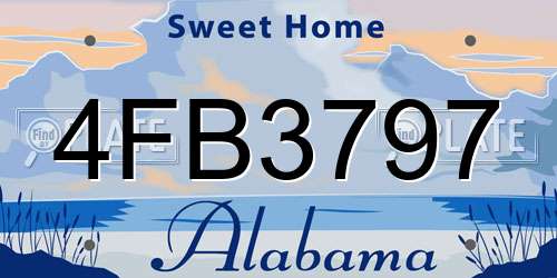 4FB3797 Alabama License Plate