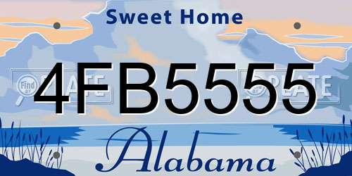 4FB5555 Alabama License Plate
