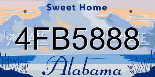 4FB5888 Alabama License Plate