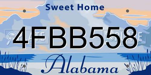 4FBB558 Alabama License Plate