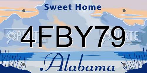 4FBY79 Alabama License Plate