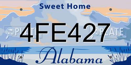 4FE427 Alabama License Plate