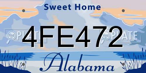 4FE472 Alabama License Plate