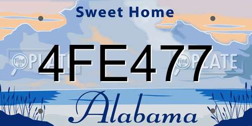 4FE477 Alabama License Plate