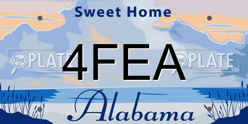 4FEA Alabama License Plate