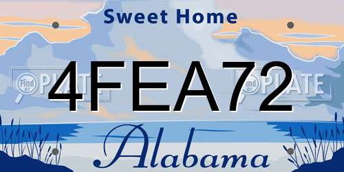 4FEA72 Alabama License Plate