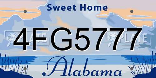 4FG5777 Alabama License Plate