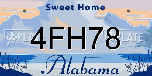 4FH78 Alabama License Plate