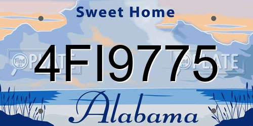 4FI9775 Alabama License Plate