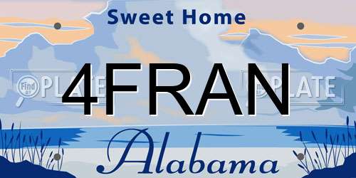 4FRAN Alabama License Plate
