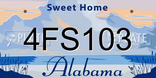 4FS103 Alabama License Plate