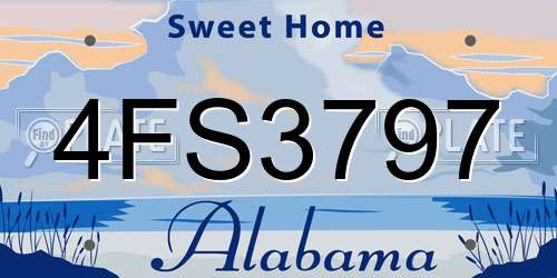 4FS3797 Alabama License Plate