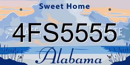 4FS5555 Alabama License Plate