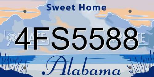 4FS5588 Alabama License Plate