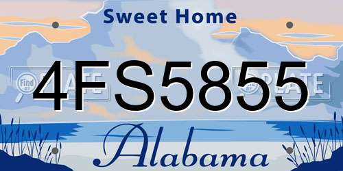 4FS5855 Alabama License Plate