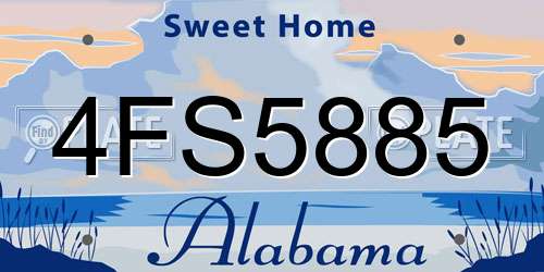 4FS5885 Alabama License Plate
