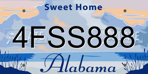 4FSS888 Alabama License Plate
