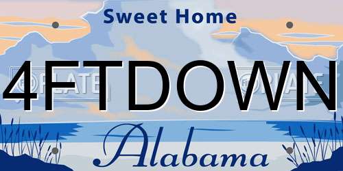 4FTDOWN Alabama License Plate