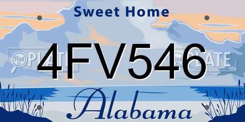 4FV546 Alabama License Plate
