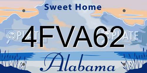 4FVA62 Alabama License Plate