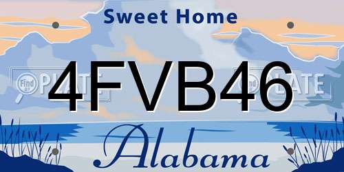 4FVB46 Alabama License Plate