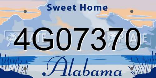 4G07370 Alabama License Plate