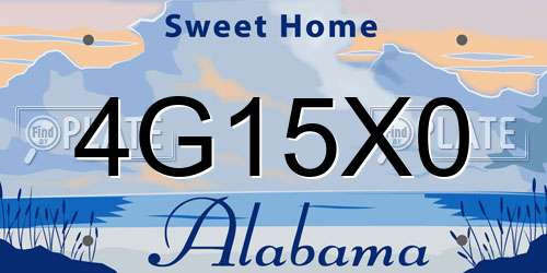 4G15X0 Alabama License Plate