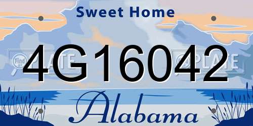 4G16042 Alabama License Plate