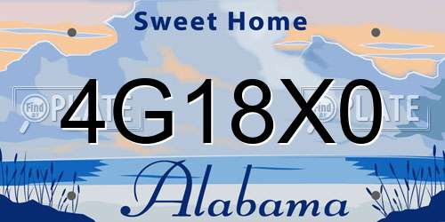 4G18X0 Alabama License Plate