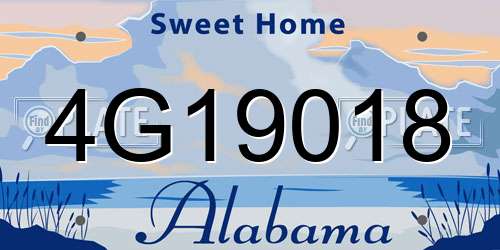 4G19018 Alabama License Plate