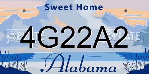 4G22A2 Alabama License Plate