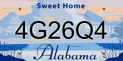 4G26Q4 Alabama License Plate
