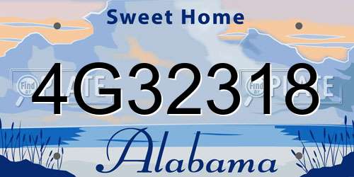 4G32318 Alabama License Plate