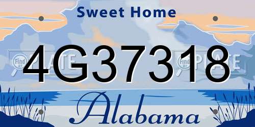 4G37318 Alabama License Plate