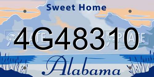 4G48310 Alabama License Plate