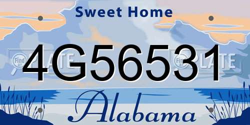 4G56531 Alabama License Plate