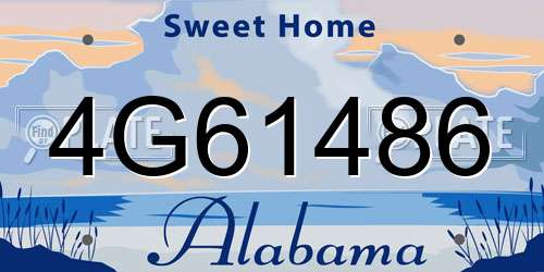 4G61486 Alabama License Plate