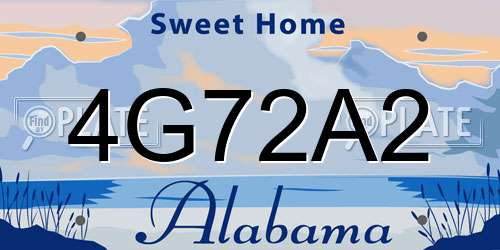 4G72A2 Alabama License Plate