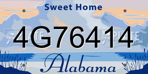 4G76414 Alabama License Plate