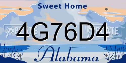 4G76D4 Alabama License Plate