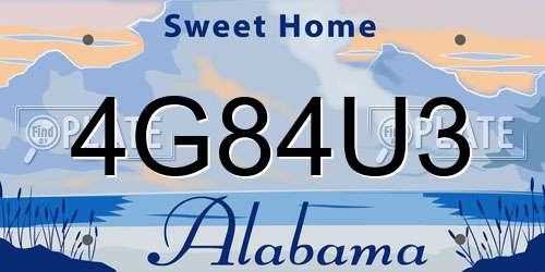4G84U3 Alabama License Plate