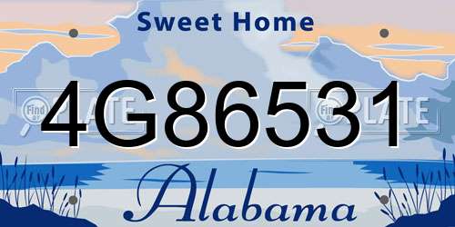4G86531 Alabama License Plate