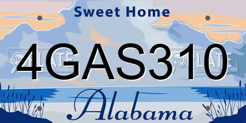 4GAS310 Alabama License Plate