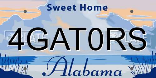 4GAT0RS Alabama License Plate