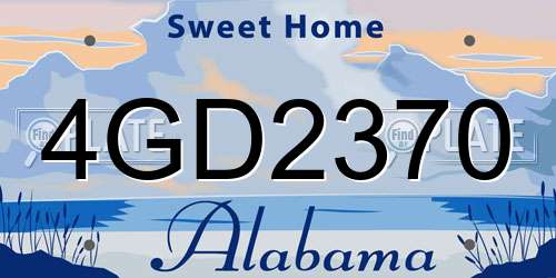 4GD2370 Alabama License Plate
