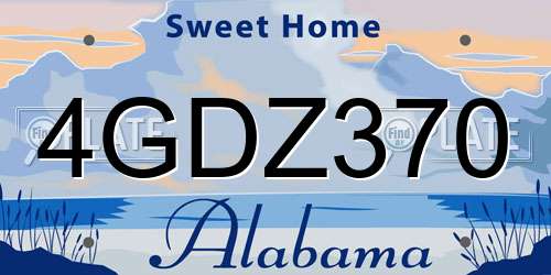 4GDZ370 Alabama License Plate