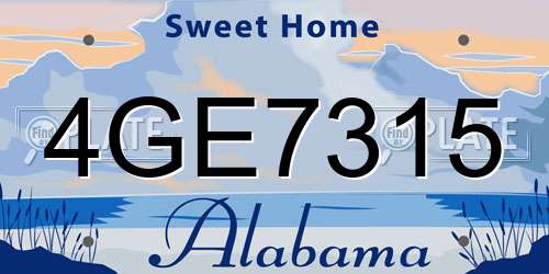 4GE7315 Alabama License Plate