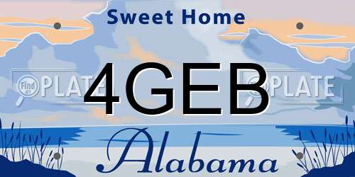 4GEB Alabama License Plate
