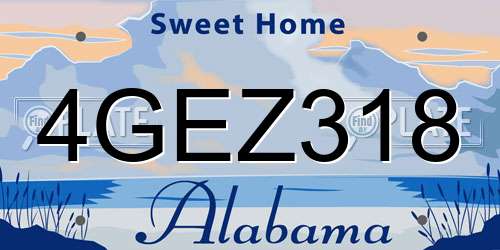 4GEZ318 Alabama License Plate